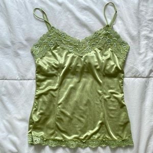 VINTAGE Silky Lace Trim Top